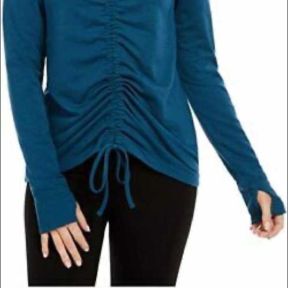 NEW: Ideology Womens V Neck Ruched Front Top - Picture 3 of 3